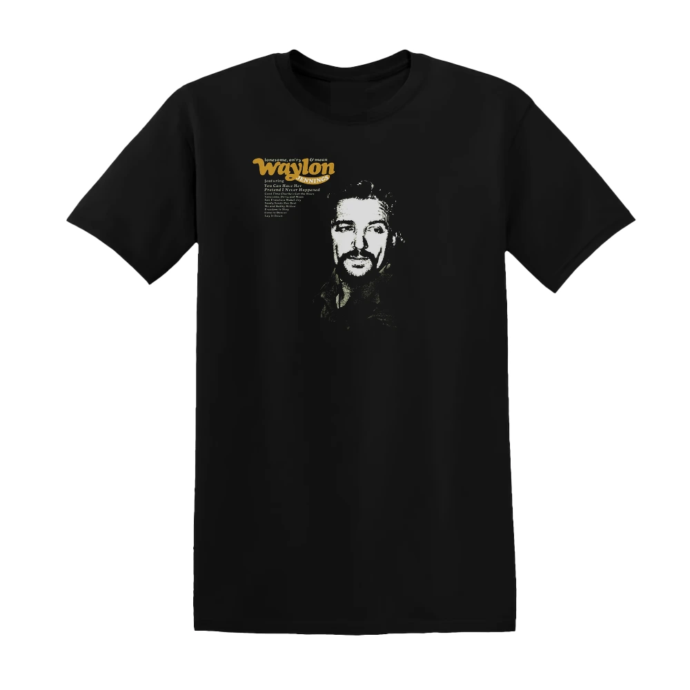 Waylon Jennings - Lonesome Onry And Mean Album Cover T-Shirt