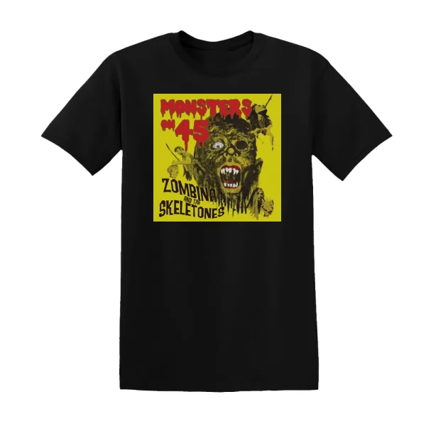 Zombina and The Skeletones - Monsters On 45 Album Cover T-Shirt