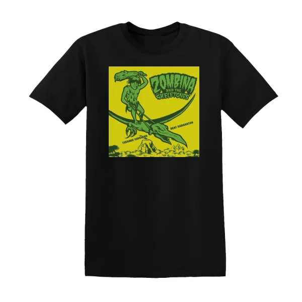 Zombina and The Skeletones - Teenage Caveman Beat Gargantua Album Cover T-Shirt